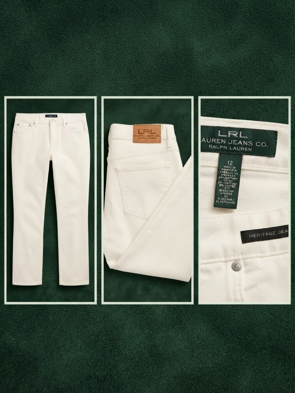 Ralph Lauren White Heritage Jeans Size 12, Preowned